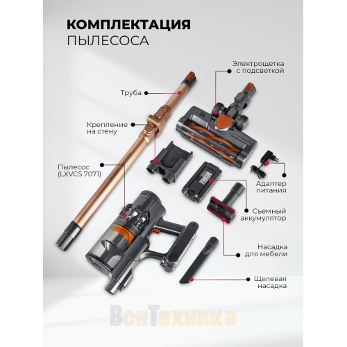 Пылесос беспроводной вертикальный LEX LXVCS 7071