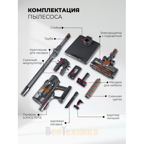 Пылесос беспроводной вертикальный LEX LXVCS 7073