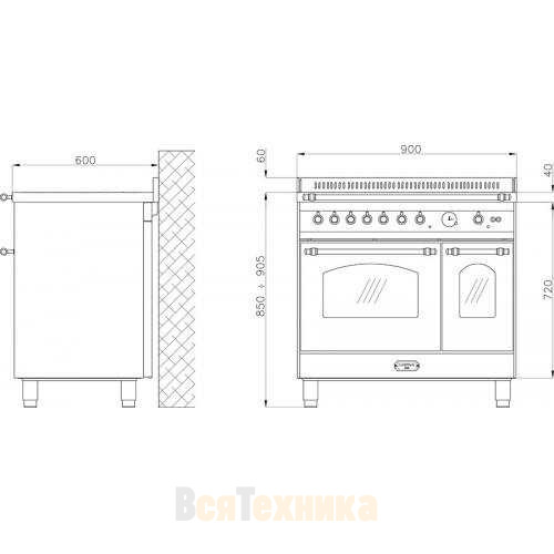 Газовая плита LOFRA RRD96MFTE/Ci BR