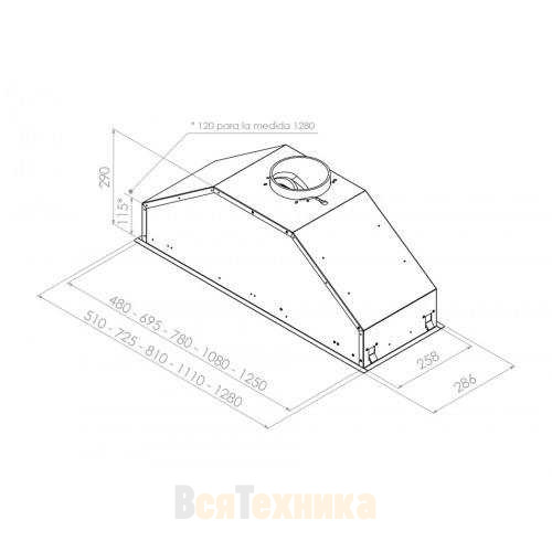 Вытяжка PANDO GTI/81 IX.1050 ECO SEC PLUS