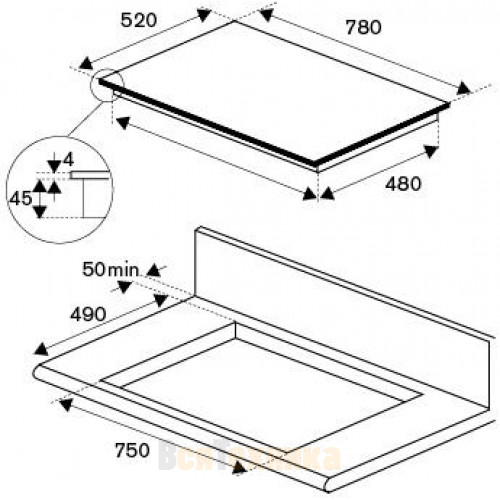 Варочная панель Bertazzoni P784IC1G5NE