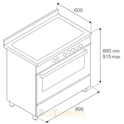 Варочный центр Bertazzoni HER96L1EAVT