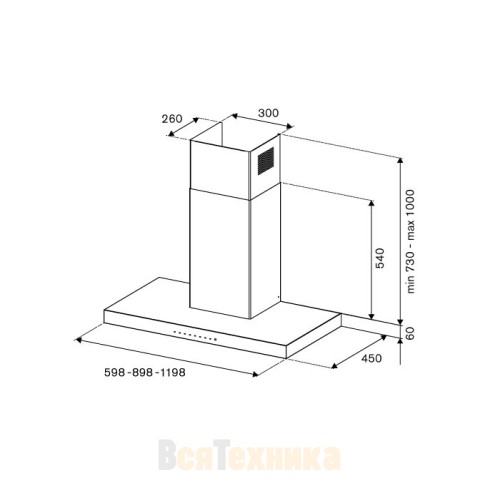 Вытяжка Bertazzoni KT90P1AXT
