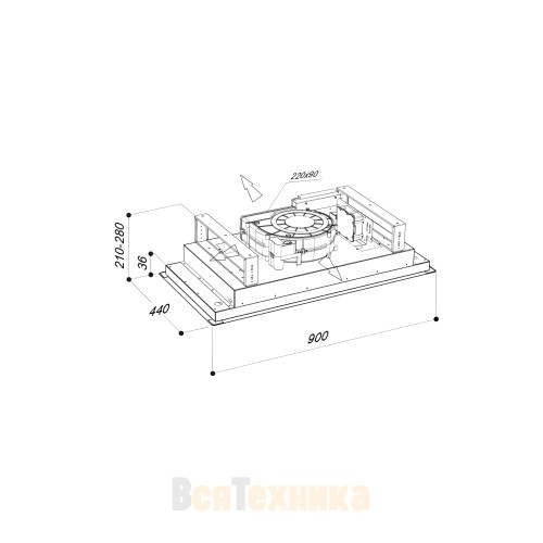 Вытяжка потолочная Sirius SLT 958 IX BRUSHLESS