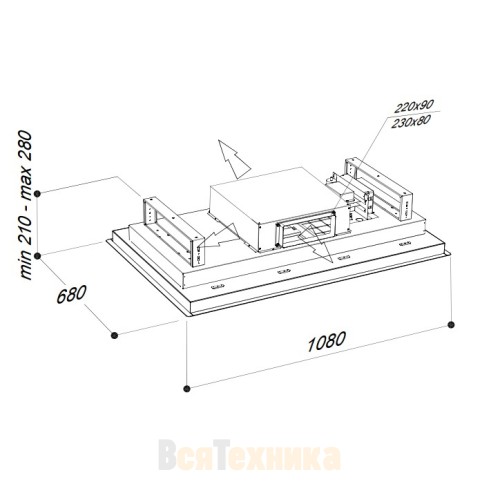 Вытяжка потолочная Sirius SLT 979 ZENDRA BRUSHLESS