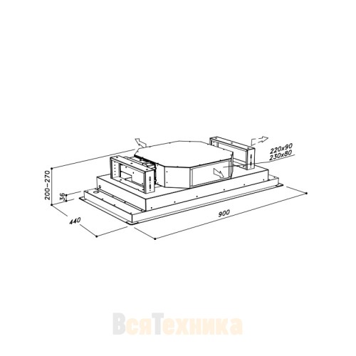 Вытяжка потолочная Sirius SLT 958 IX