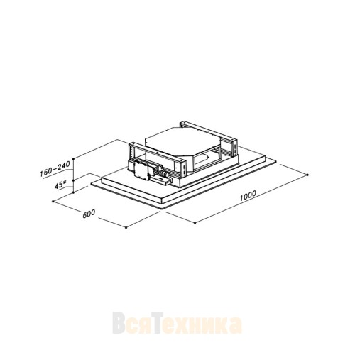 Вытяжка потолочная Sirius SLT 970 FRAME EM W