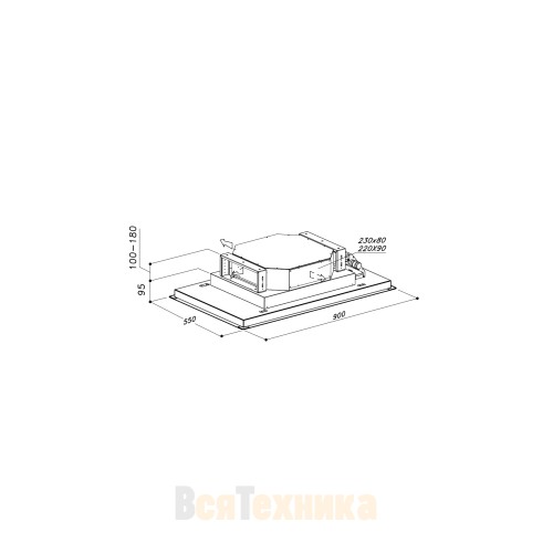 Вытяжка потолочная Sirius SLT 971 LESS BRUSHLESS W 120