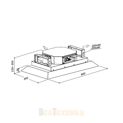 Вытяжка потолочная Sirius SLT 972 ORIGAMI BRUSHLESS W