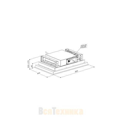 Вытяжка потолочная Sirius SLT 974 EM SCREEN W