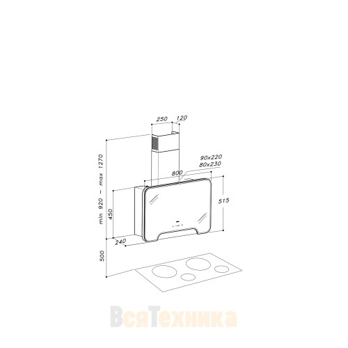 Настенная вытяжка Sirius SLTC 111 FLAT W