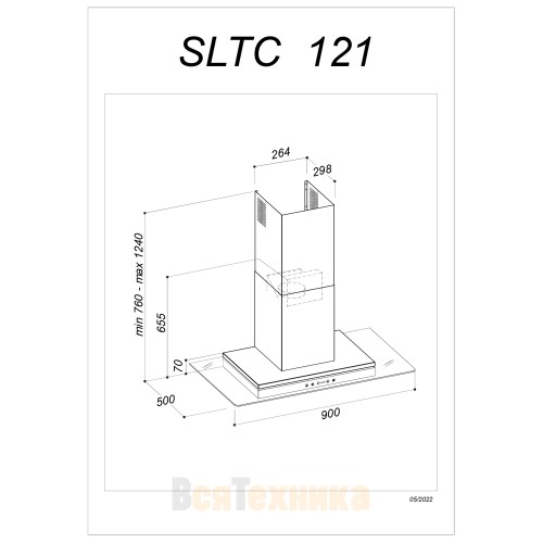 Настенная вытяжка Sirius SLTC 121 TIKAL B