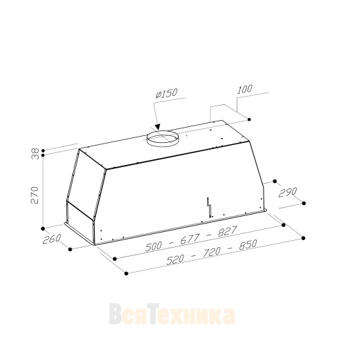 Встраиваемая вытяжка Sirius SM 923 IX 85