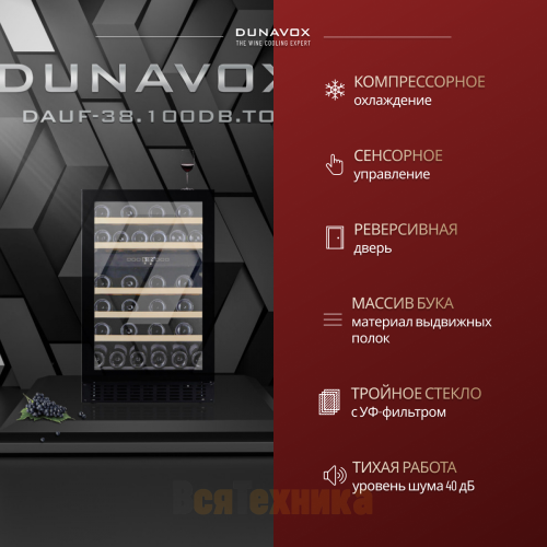 Винный шкаф Dunavox DAUF-38.100DB.TO