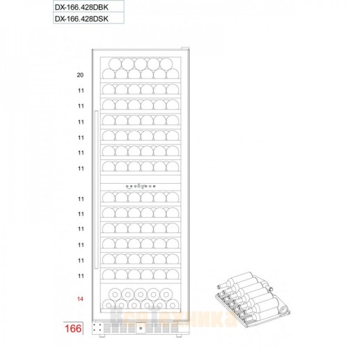Винный шкаф Dunavox DX-166.428DCK