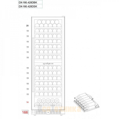 Винный шкаф Dunavox DX-166.428SDSK