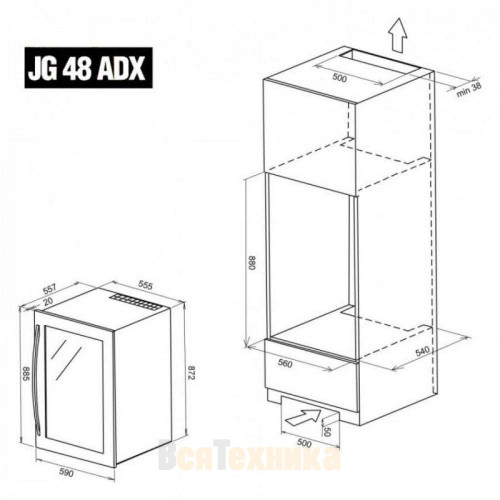 Винный шкаф IP Industrie JG 48 ADX