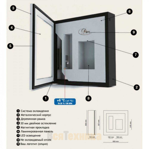 Винный шкаф IP Industrie QV12-N1152B