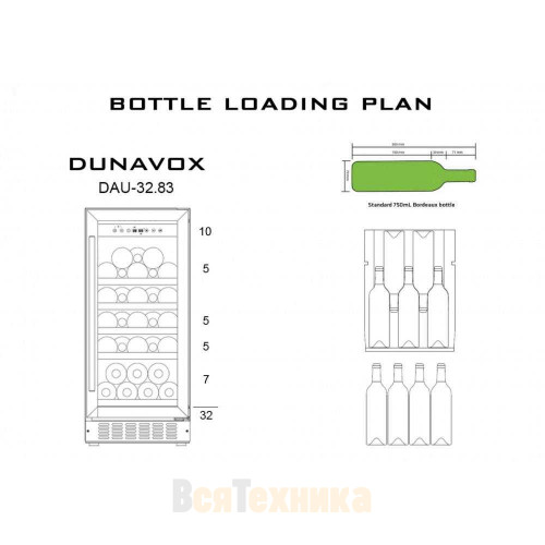 Винный шкаф Dunavox DAU-32.83SS