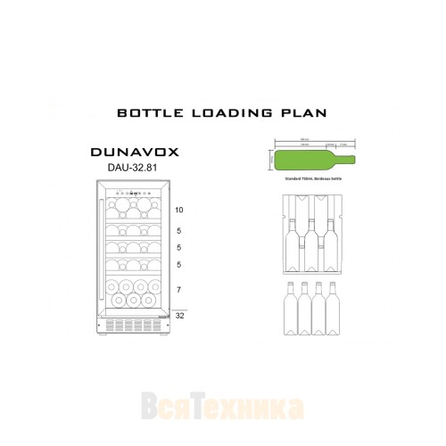 Винный шкаф Dunavox DAU-32.81B