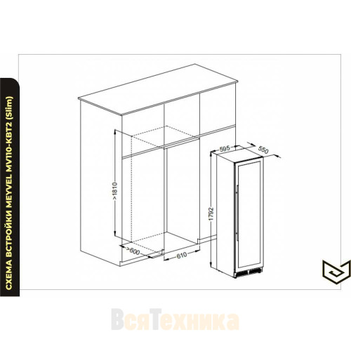 Винный шкаф Meyvel MV110-KBT2 (Slim)