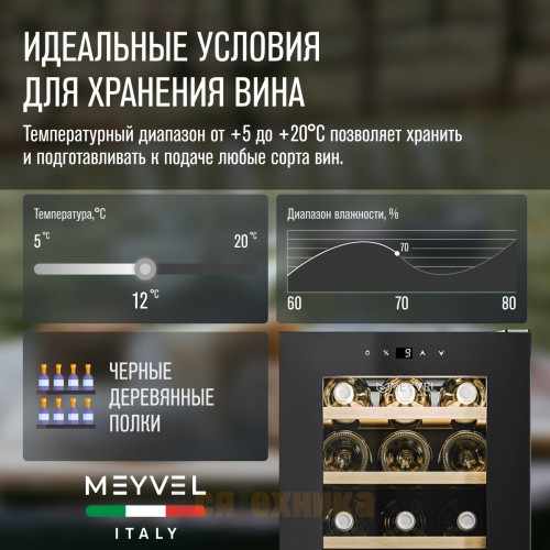 Винный шкаф Meyvel MV15-KBF1