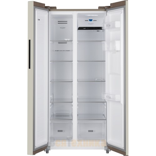 Отдельностоящий холодильник с инвертором и подачей воды Weissgauff WSBS 600 Be NoFrost Inverter Water Dispenser