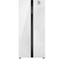 Отдельностоящий холодильник с инвертором Weissgauff WSBS 500 Inverter NoFrost White Rock Glass