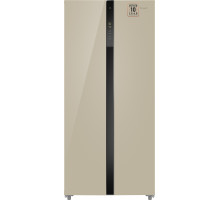 Отдельностоящий холодильник с инвертором Weissgauff WSBS 500 Inverter NoFrost Beige Glass