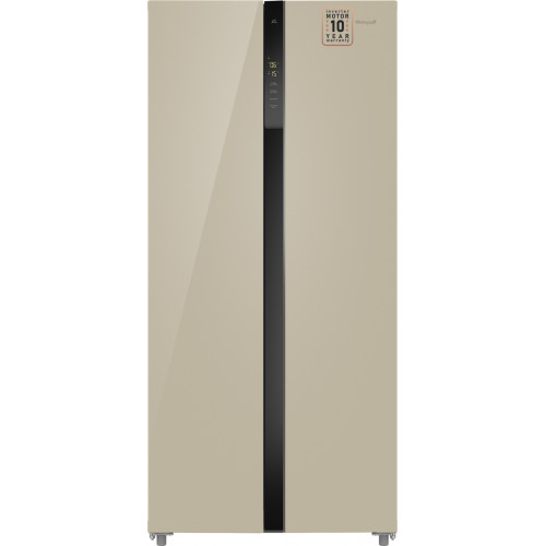 Отдельностоящий холодильник с инвертором Weissgauff WSBS 500 Inverter NoFrost Beige Glass