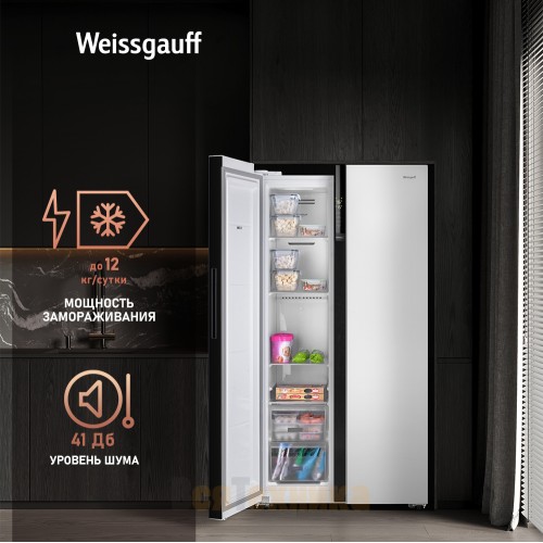 Отдельностоящий холодильник с инвертором Weissgauff WSBS 600 WG NoFrost Inverter
