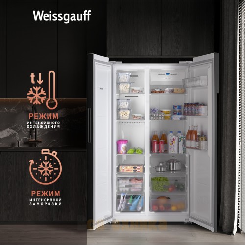 Отдельностоящий холодильник с инвертором Weissgauff WSBS 600 WG NoFrost Inverter