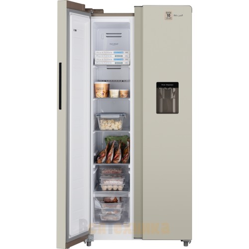 Отдельностоящий холодильник с инвертором и подачей воды Weissgauff WSBS 600 Be NoFrost Inverter Water Dispenser