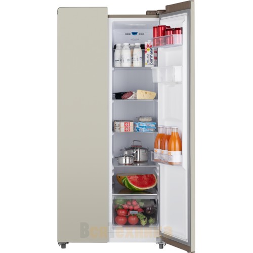 Отдельностоящий холодильник с инвертором и подачей воды Weissgauff WSBS 600 Be NoFrost Inverter Water Dispenser