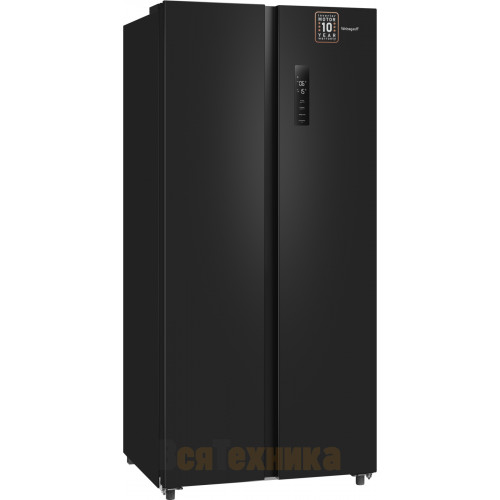 Отдельностоящий холодильник с инвертором Weissgauff WSBS 500 Inverter NoFrost Black