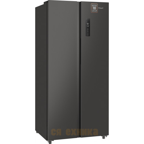 Отдельностоящий холодильник с инвертором Weissgauff WSBS 500 Inverter NoFrost Dark Grey