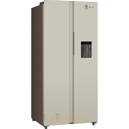 Отдельностоящий холодильник с инвертором и подачей воды Weissgauff WSBS 600 Be NoFrost Inverter Water Dispenser