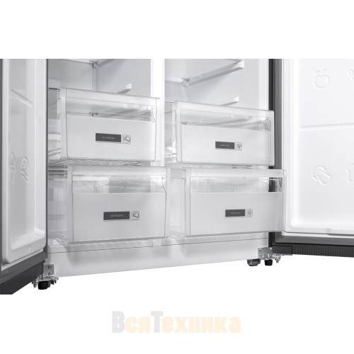 Отдельностоящий холодильник с инвертором Weissgauff WSBS 600 BeG NoFrost Inverter