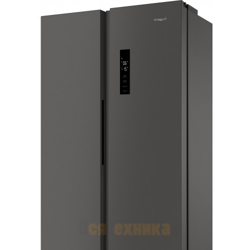 Отдельностоящий холодильник с инвертором Weissgauff WSBS 500 Inverter NoFrost Dark Grey