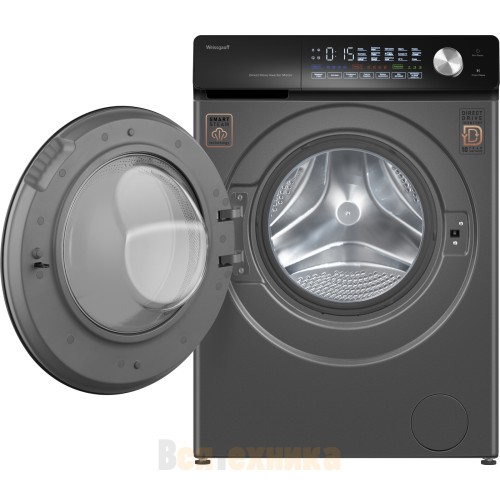 Стиральная машина с прямым приводом, инвертором и паром Weissgauff WM 45126 Steam Direct Drive Deep Grey