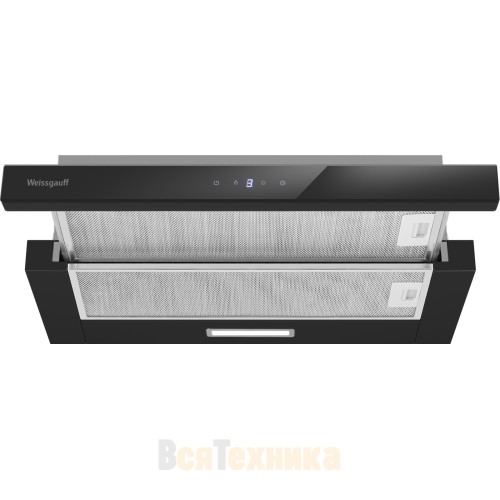 Кухонная встраиваемая вытяжка Weissgauff TEL 600 2M Touch Black Glass