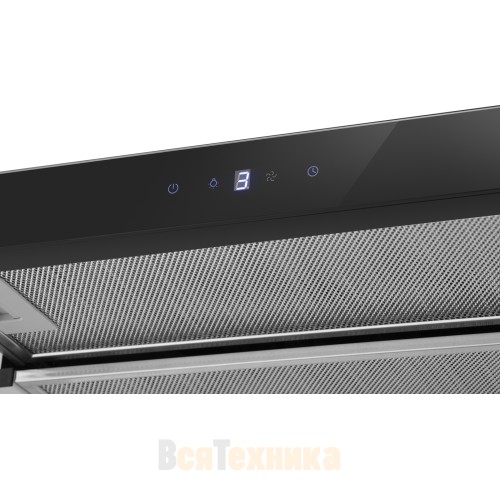 Кухонная встраиваемая вытяжка Weissgauff TEL 600 2M Touch Black Glass