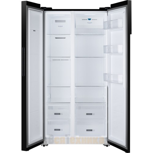 Отдельностоящий холодильник с инвертором Weissgauff WSBS 600 BG NoFrost Inverter