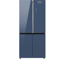 Отдельностоящий холодильник с инвертором Weissgauff WCD 590 Nofrost Inverter Premium EcoFresh Blue Glass