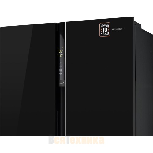 Отдельностоящий холодильник с инвертором Weissgauff WSBS 600 BG NoFrost Inverter