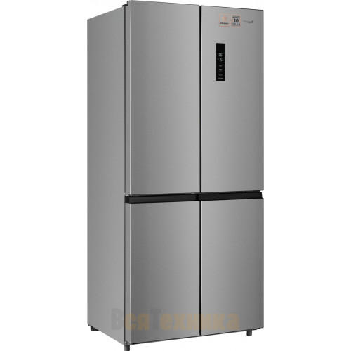 Отдельностоящий холодильник с инвертором Weissgauff WCD 590 Nofrost Inverter Premium Ecofresh Inox