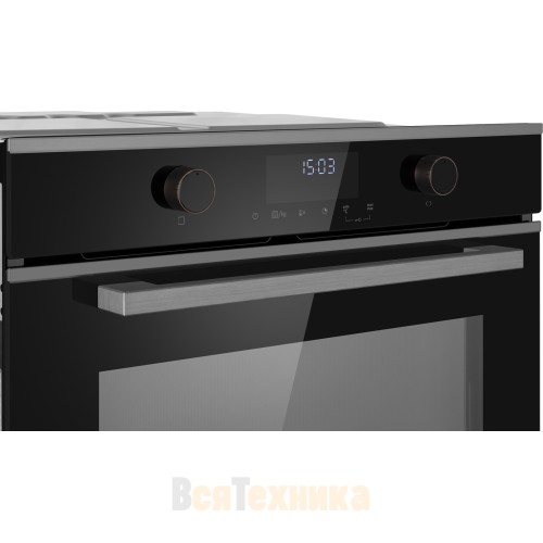 Встраиваемый компактный духовой шкаф с СВЧ Weissgauff OE 4551 DBSX