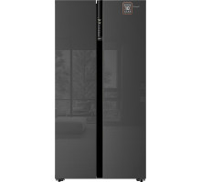 Отдельностоящий холодильник с инвертором Weissgauff WSBS 600 NoFrost Inverter Inox Glass