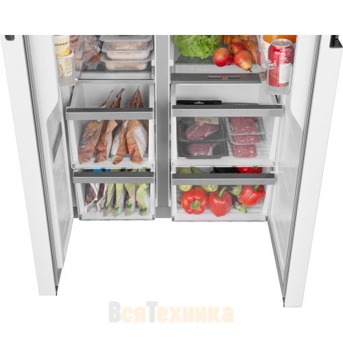 Отдельностоящий холодильник с инвертором Weissgauff WSBS 450 WNF Built-in