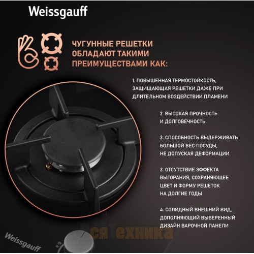 Варочная панель Weissgauff HGG 320 BGR